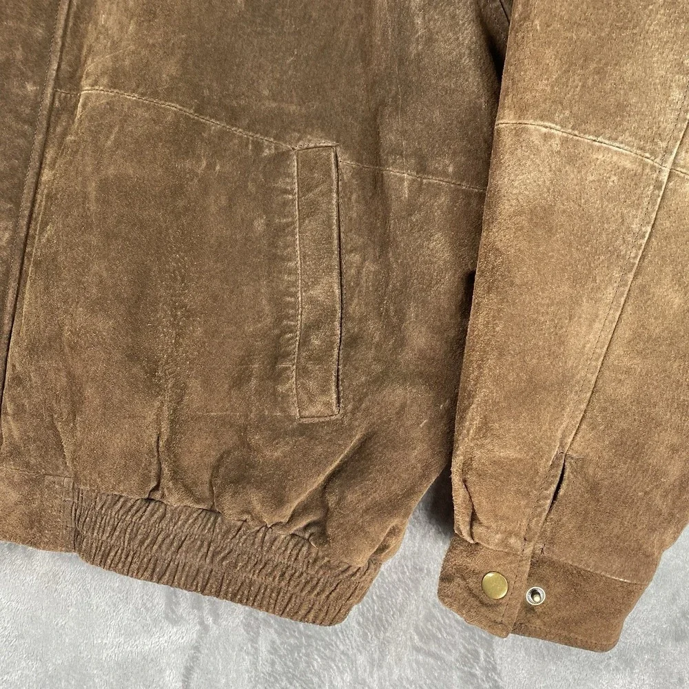Vintage Cambridge Classics Jacket Mens Size XXL Brown Suede Leather Bomber 90s